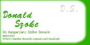 donald szoke business card